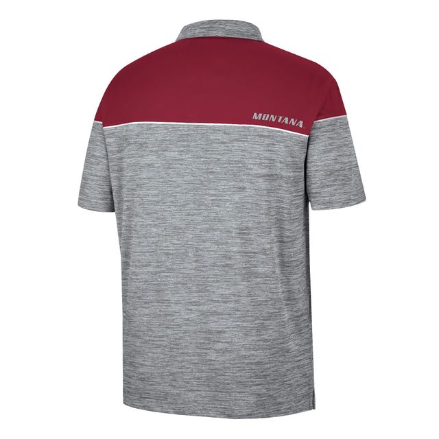 Polo Montana Grizzlies Birdie Colosseum gris chiné/marron pour homme