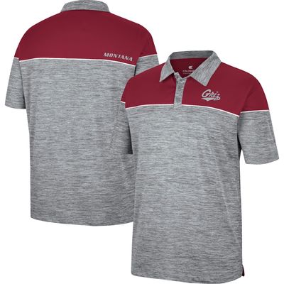 Men's Colosseum Heathered Gray/Maroon Montana Grizzlies Birdie Polo