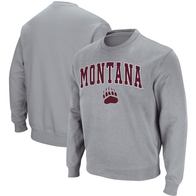 Colosseum Gris Chiné Montana Grizzlies Arch & Logo Tackle Twill Pullover Homme