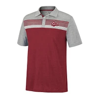 Men's Colosseum Maroon/Heather Gray Montana Grizzlies Caddie Lightweight Polo