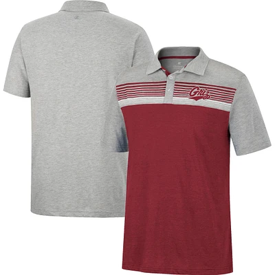 Men's Colosseum Maroon/Heather Gray Montana Grizzlies Caddie Lightweight Polo