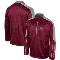 Men's Colosseum Maroon Montana Grizzlies Marled Half-Zip Jacket