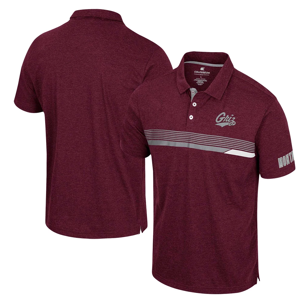 Men's Colosseum  Maroon Montana Grizzlies No Problemo Polo