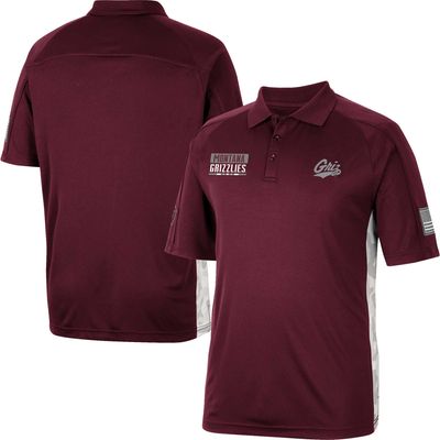 Men's Colosseum Maroon Montana Grizzlies OHT Military Appreciation Snow Camo Polo