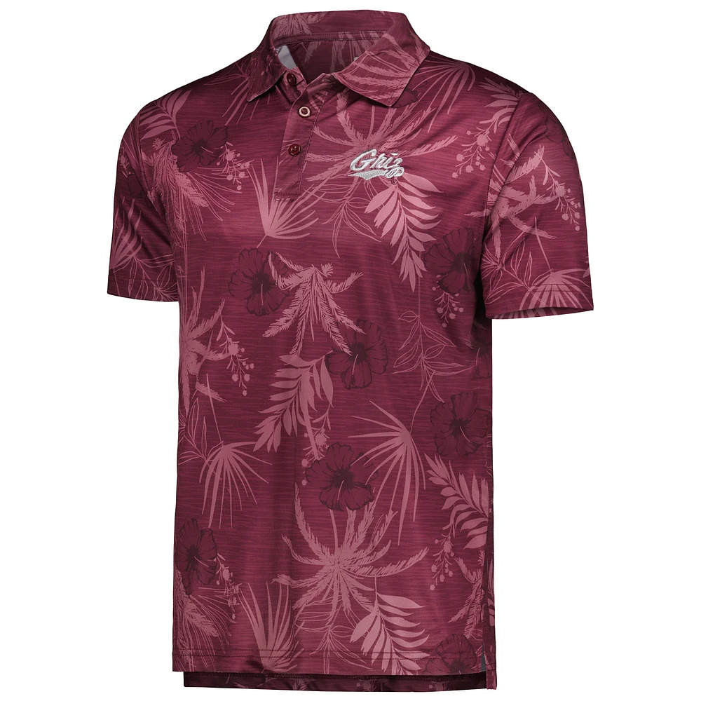 Polo de l'équipe Colosseum Montana Grizzlies Palms marron pour homme