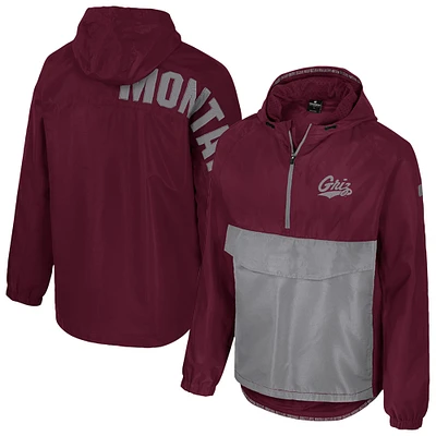 Veste anorak à demi-zip Colosseum Maroon Montana Grizzlies Reloaded pour homme