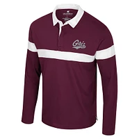 Polo à manches longues marron Colosseum pour homme, motif Montana Grizzlies Too Cool For School