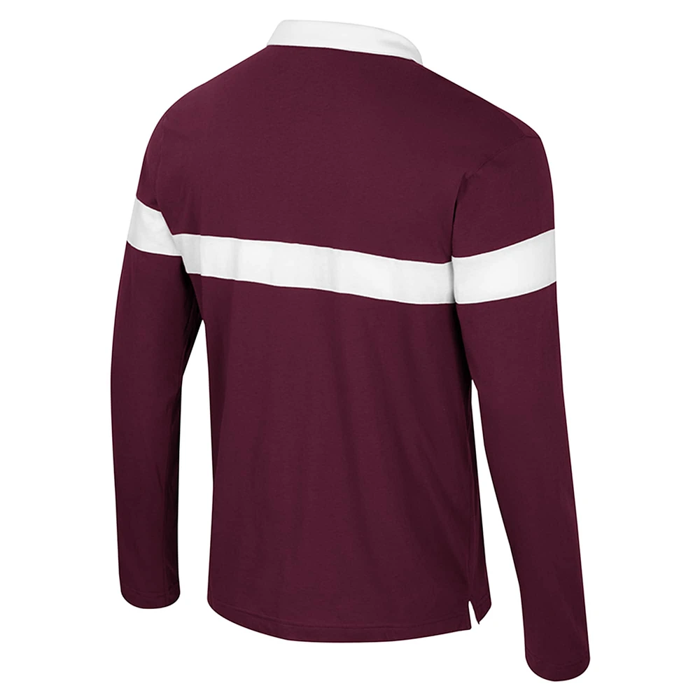 Polo à manches longues marron Colosseum pour homme, motif Montana Grizzlies Too Cool For School