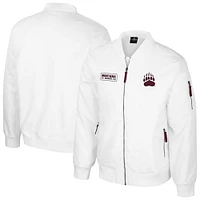 Men's Colosseum Montana Grizzlies White Rabbit Full-Zip Bomber Jacket