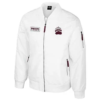 Men's Colosseum Montana Grizzlies White Rabbit Full-Zip Bomber Jacket