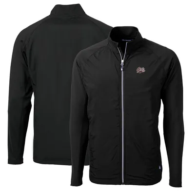 Montana Grizzlies Cutter & Buck Big Tall Adapt Eco Knit Hybrid Recycled Full-Zip Jacket - Black