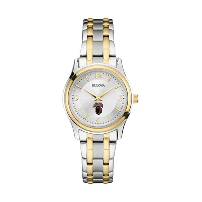 Montana Grizzlies Bulova Women's Classic Two-Tone Round Watch - Silver/Gold