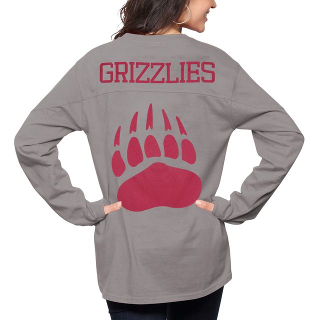 T-shirt surdimensionné à manches longues gris Montana Grizzlies The Big Shirt pour femmes