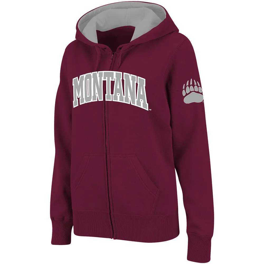 Chandail à capuchon glissière pleine longueur Stadium Athletic Montana Grizzlies pour femme, bordeaux