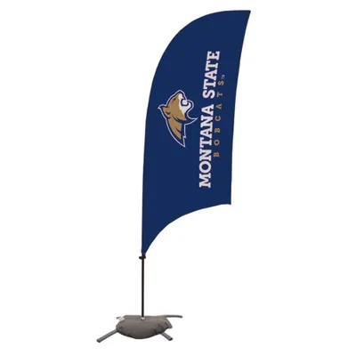 Montana State Bobcats 7.5' Razor Feather Stake Flag with Base