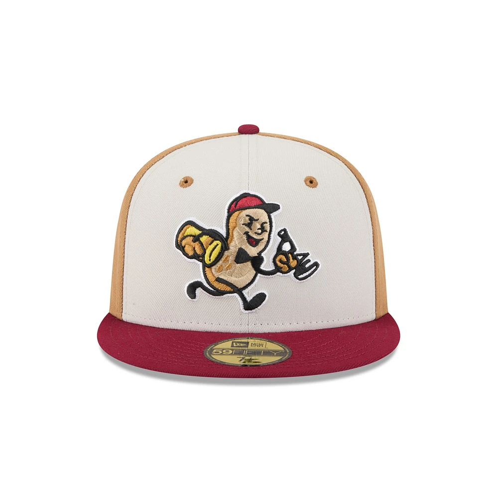 Men's New Era  Light Beige Montgomery Biscuits Theme Nights 59FIFTY Fitted Hat