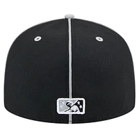 Casquette ajustée 59FIFTY New Era Black Montgomery Biscuits pour hommes, thème Night Grey Sox