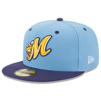 Casquette ajustée 59FIFTY avec logo alternatif New Era Montgomery Biscuits bleu clair pour homme