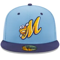 Casquette ajustée 59FIFTY avec logo alternatif New Era Montgomery Biscuits bleu clair pour homme