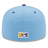 Men's New Era Light Blue Montgomery Biscuits Authentic Collection Alternate Logo 59FIFTY Fitted Hat