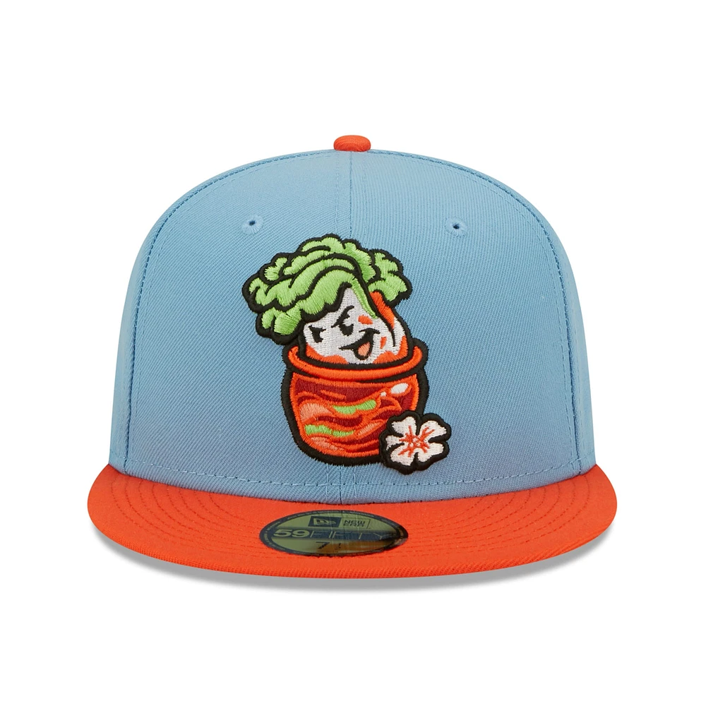 Casquette ajustée 59FIFTY pour homme Montgomery Biscuits Kimchi Theme Night New Era bleu clair