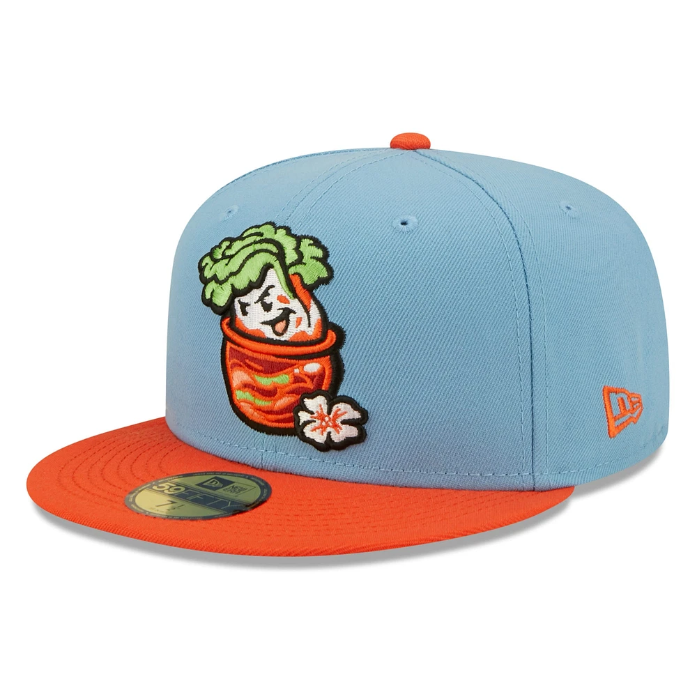 Men's New Era Light Blue Montgomery Biscuits Kimchi Theme Night 59FIFTY Fitted Hat