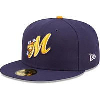 Men's New Era Navy Montgomery Biscuits Authentic Collection 59FIFTY Fitted Hat