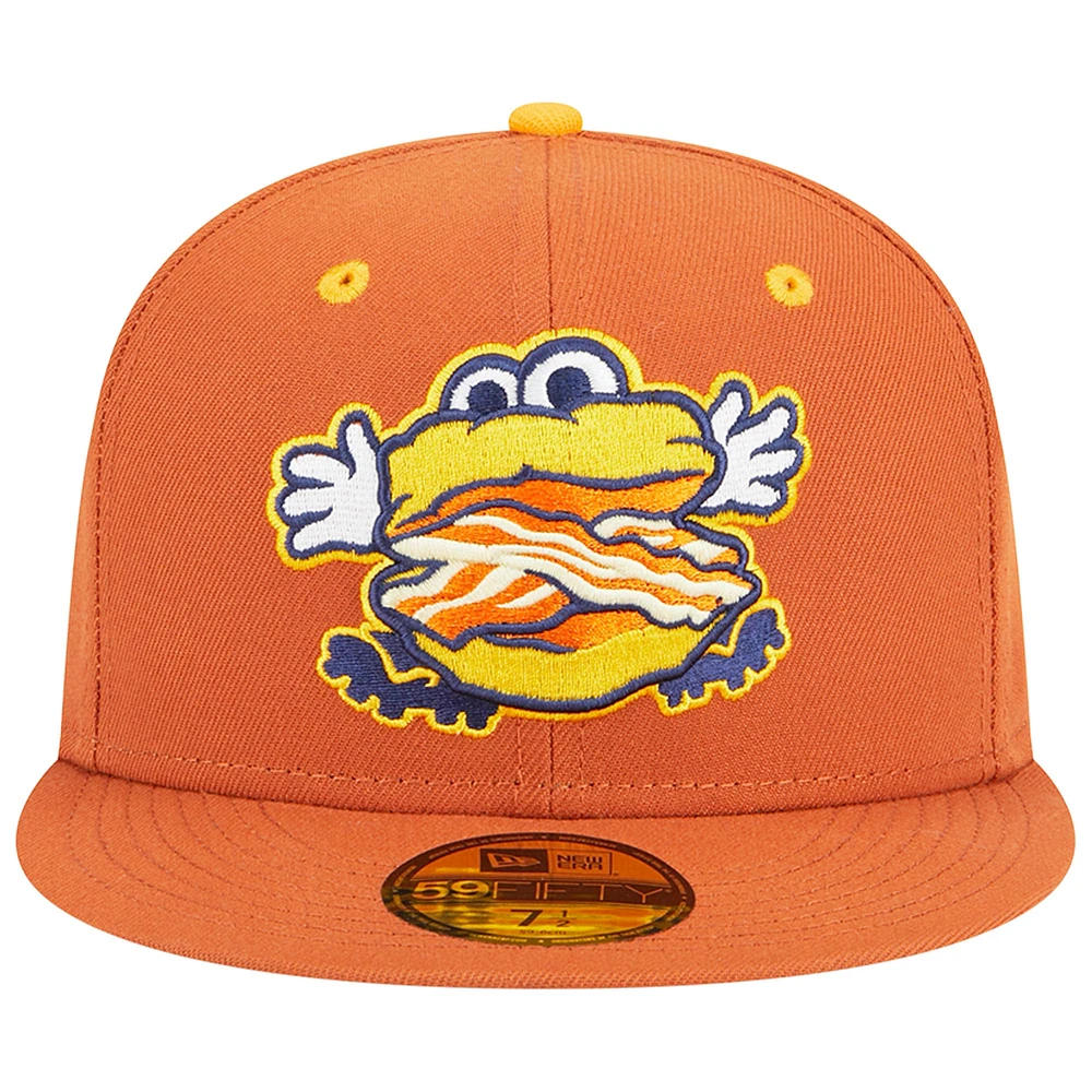 Casquette ajustée 59FIFTY Montgomery Biscuits Theme Nights Bacon New Era orange pour homme