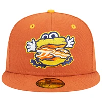 Men's New Era Orange Montgomery Biscuits Theme Nights Bacon  59FIFTY Fitted Hat