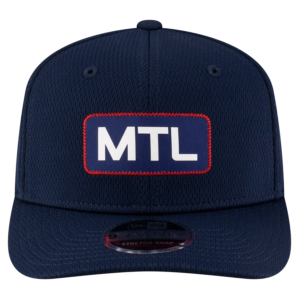 Men's New Era Dark Blue Montreal Alouettes Sideline 9SEVENTY Stretch-Snap Hat