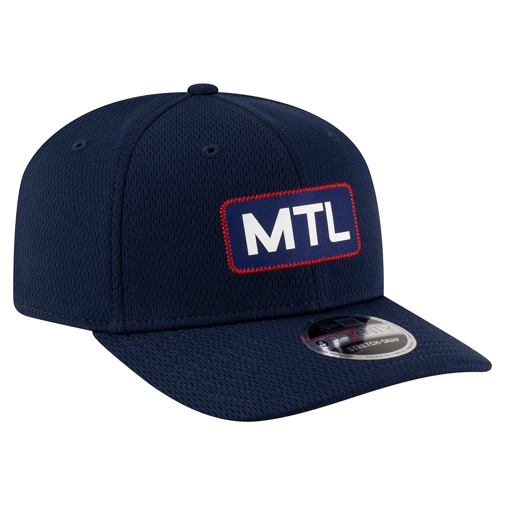 Men's New Era Dark Blue Montreal Alouettes Sideline 9SEVENTY Stretch-Snap Hat