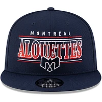 Casquette Snapback 9FIFTY Sideline des Alouettes de Montréal New Era bleu marine pour homme