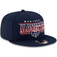 Casquette Snapback 9FIFTY Sideline des Alouettes de Montréal New Era bleu marine pour homme