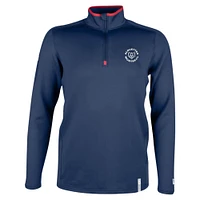 Haut à quart de zip Performance Sideline Edge des Alouettes Montréal New Era pour hommes, bleu marine