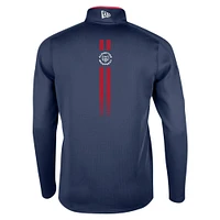 Haut à quart de zip Performance Sideline Edge des Alouettes Montréal New Era pour hommes, bleu marine