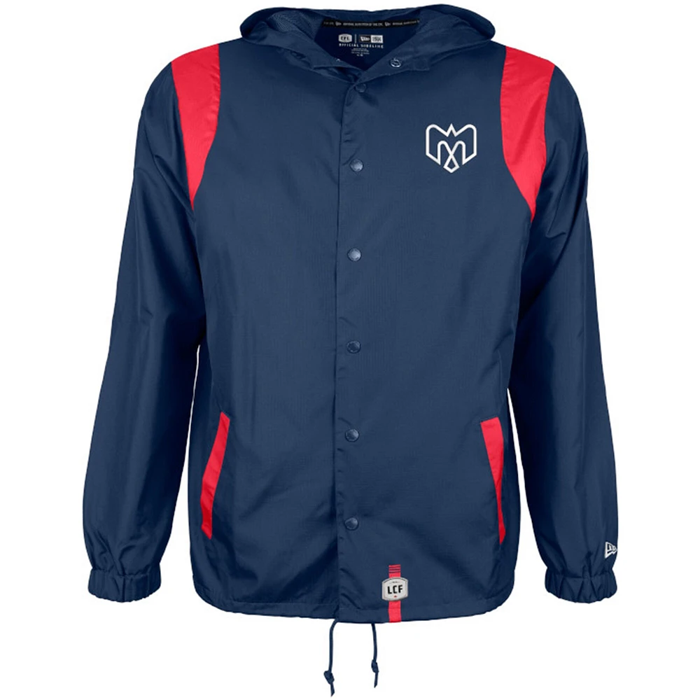Men's New Era Navy Montreal Alouettes Sideline Ripstop Full-Button Coaches Jacket