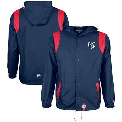 Men's New Era Navy Montreal Alouettes Sideline Ripstop Full-Button Coaches Jacket