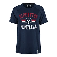 T-shirt de performance du circuit touche des Alouettes Montréal 5th & Ocean by New Era pour femmes, bleu marine