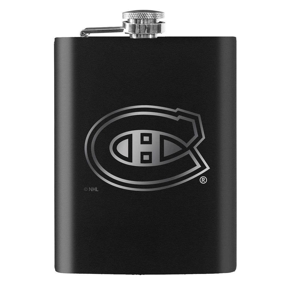 Black Montreal Canadiens 8oz. Laser Etched Flask