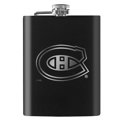 Black Montreal Canadiens 8oz. Laser Etched Flask