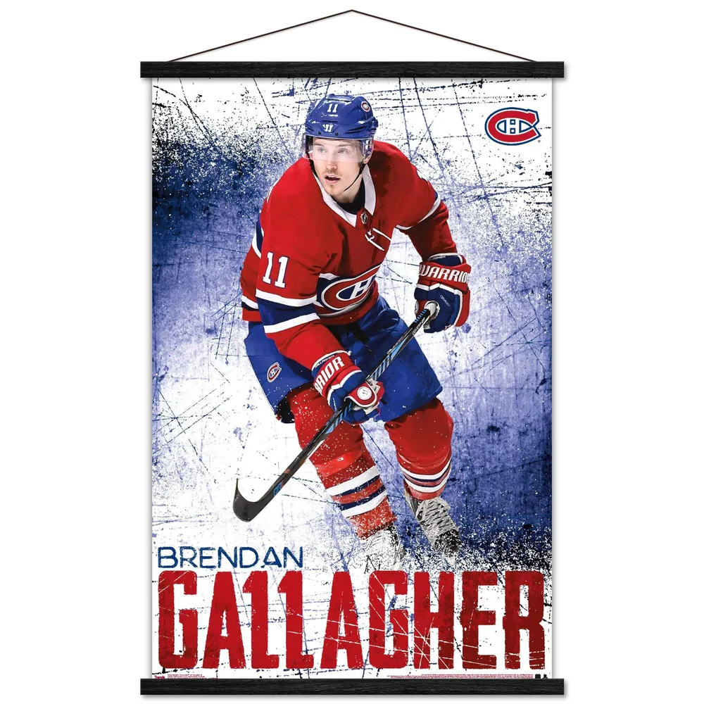 Gángster conductor Hundimiento Lids Brendan Gallagher Montreal Canadiens 35.75'' x 24.25'' Hanging Framed  Player Poster | Montebello Town Center