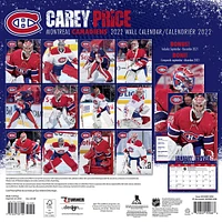 Carey Price Montreal Canadiens 2022 Player Wall Calendar