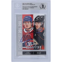 Cole Caufield des Canadiens de Montréal et Trevor Zegras des Ducks d'Anaheim ont autographié la carte de recrue authentifiée 2021-22 Upper Deck Young Guns Checklist Silver #250 Beckett Fanatics