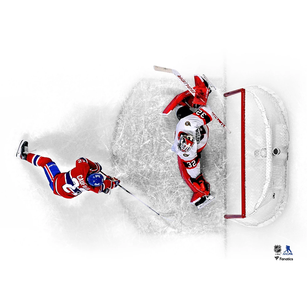 Photographie non signée de Cole Caufield, premier match la LNH avec les Canadiens Montréal
