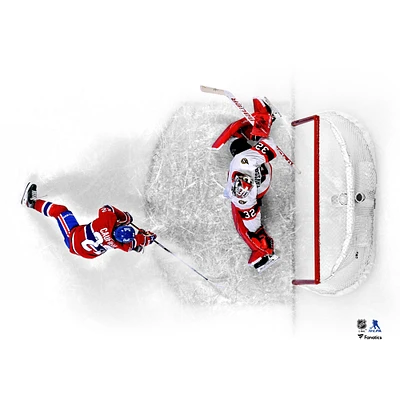 Photographie non signée de Cole Caufield, premier match la LNH avec les Canadiens Montréal