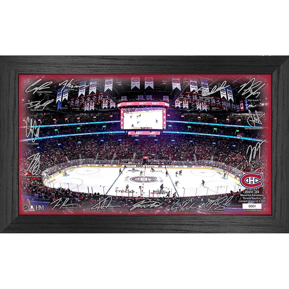 Photo encadrée Signature Rink 12'' x 20'' des Canadiens de Montréal de Highland Mint 2024