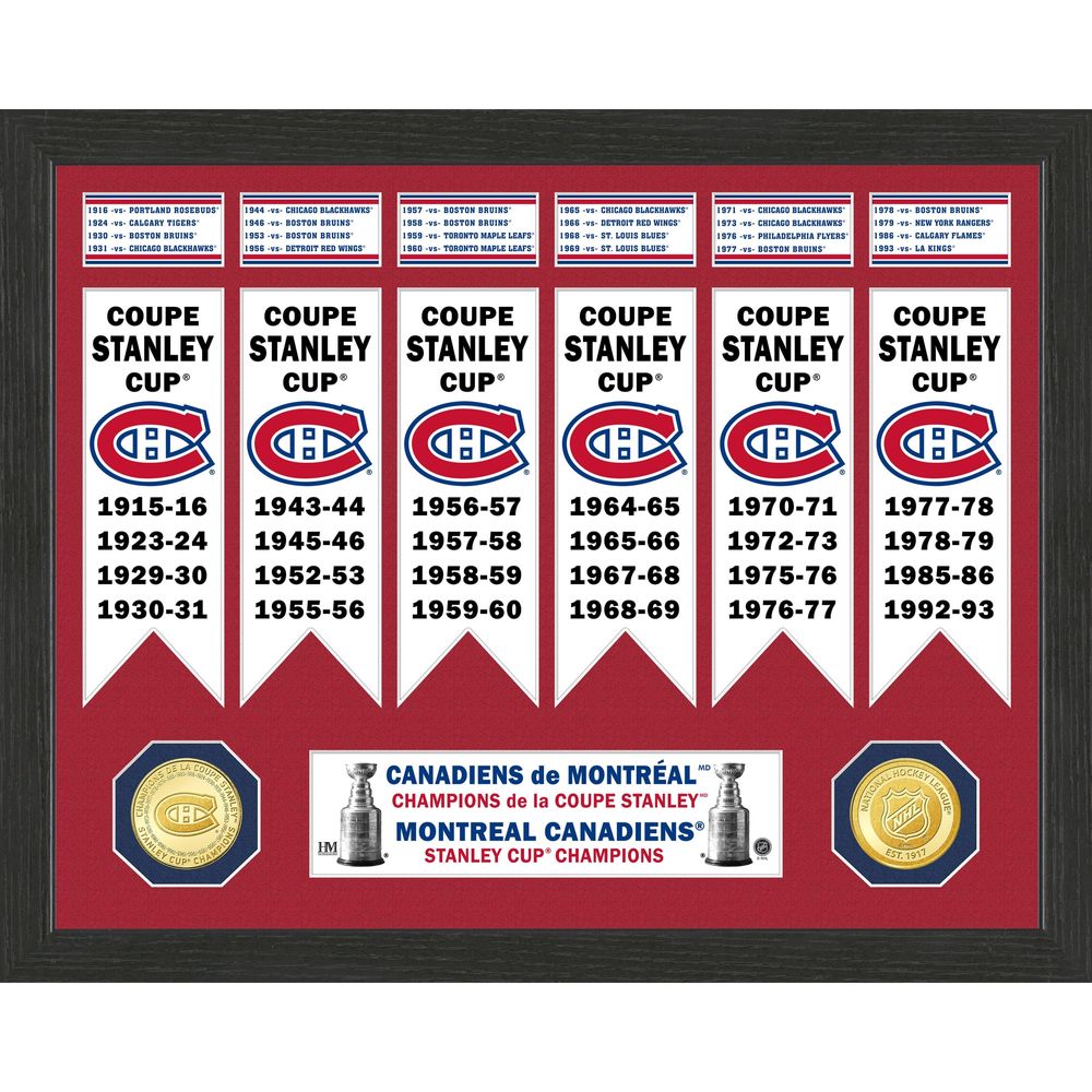 Highland Mint Montreal Canadiens 15" x 12" Stanley Cup Banner Collection - Photo