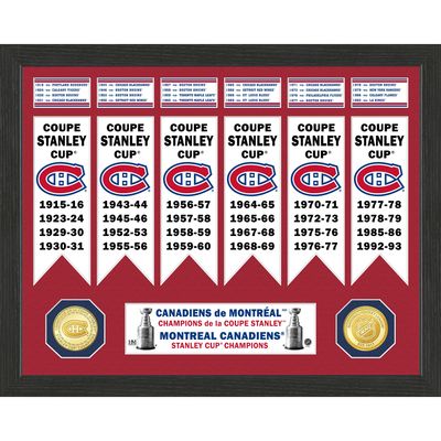 Highland Mint Montreal Canadiens 15" x 12" Stanley Cup Banner Collection - Photo