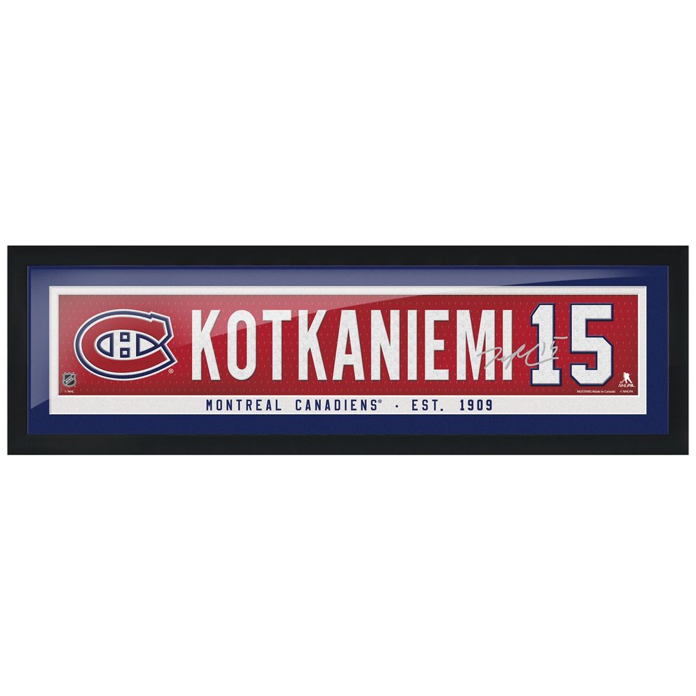 Jesperi Kotkaniemi Montreal Canadiens 6'' x 22'' Framed Replica Autograph Player Name - Bar