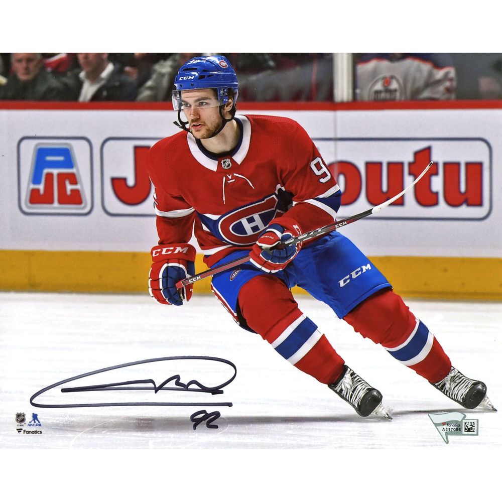 Jonathan Drouin Montreal Canadiens Autographed 8" x 10" Red Jersey Skating Photograph